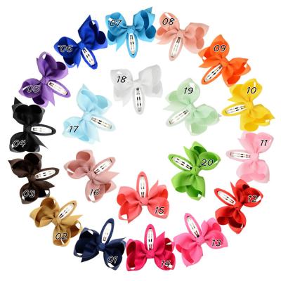 China XUFANG 2.5Inch Fashion Sweet Wholesale Kids Little Sunshine Hair Bow Snap Full Cut Wapped Hair Accessories For Girls for sale