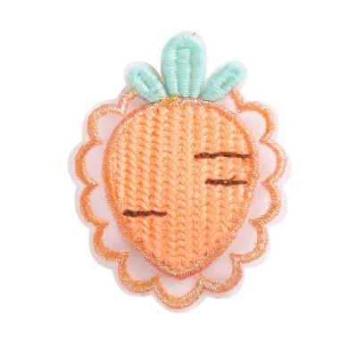 China XUFANG soft fashion children hair accessories lace up soft fruit fabric hair clips kids BB cut hair pins for sale