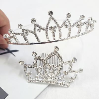 China XUFANG 2021 Fashion Children's Sweet Rhinestone Crown Headbands Hair Accessories Girls Remind Hair Branches Cute Crown Headbands for sale