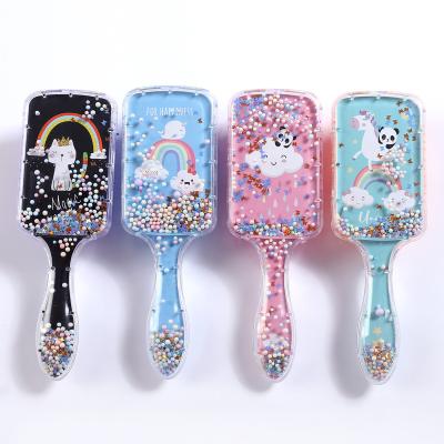 China Wholesale XUFANG Girls Kids Airbag Massage Comb Printed Hairdressing Comb Cushion Airbag Massage Transparent Rainbow Hair Combs For Girls for sale