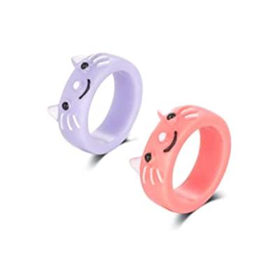 China Wholesale New XUFANG Fashion Cute In Running Cartoon Cat Resin Rings Finger Rings Cute Children Rings Personality for sale