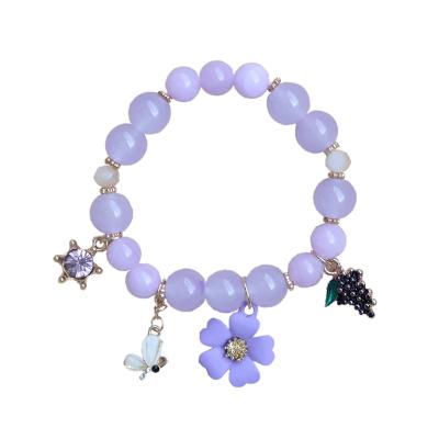 China XUFANG fashion wholesale cute cartoon animals kids bracelet accessories purple pendant beads bracelets for girls for sale