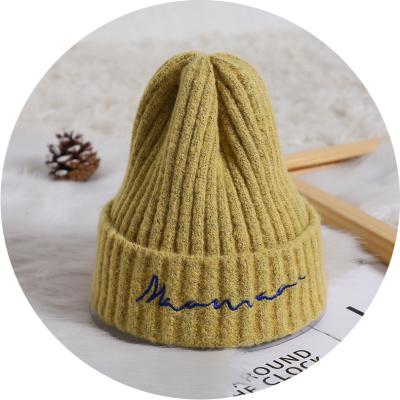 China XUFANG New Arrival JOINT Hot Selling Kids Beanies All-match Solid Color Embroidered Winter Knitted Hats For Babies for sale