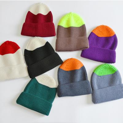 China XUFANG COMMON New Arrival Hot Sale Kids Beanies Hats Two Color Quilting Knitted Winter Hats For Kids for sale