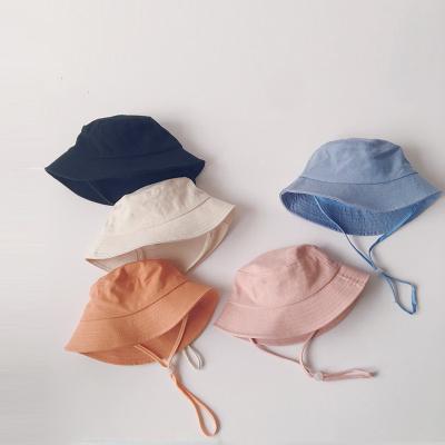 China XUFANG Autumn New Arrival Fashion Fisherman 2021 dobby covers boys and girls solid color sunshade kids bucket hats for sale