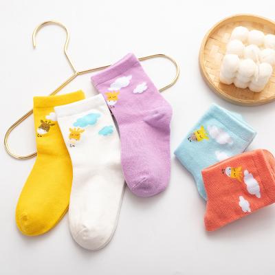 China Wholesale Breathable Combed Medium Socks Spring and Autumn Children Socks XUFANG Korea Breathable Cartoon Cotton Kids Tube Socks for sale