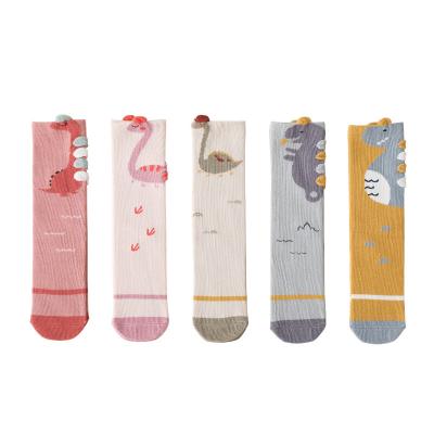 China XUFANG Fashion Autumn And Winter Socks Cartoon Dinosaur Breathable Newborn Children Booties Baby Cute Knee High Socks for sale