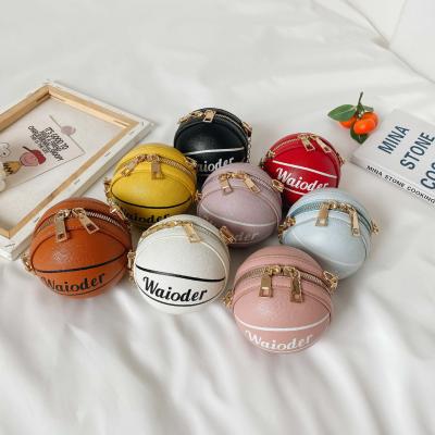 China Fashion XUFANG 2021 New Design Girls Purse Bags European And American Chain Bag Girls Shoulder Mini Kids Basketball Purse And Handbags for sale