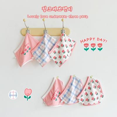 China XUFANG hot sale new children's cute girls underwear breathable thin pure cotton flower cartoon underwear for sale