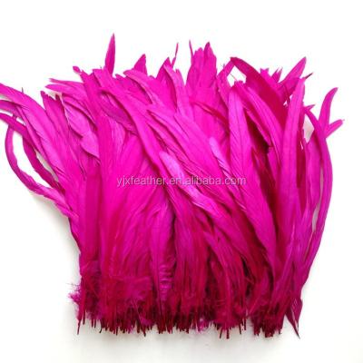 China Hot sale chicken feather bleach and cheap price colorful dyed chicken feather rooster tail feathers for sale