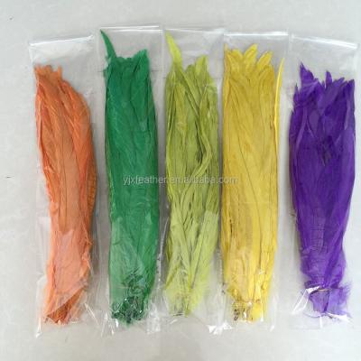 China Wholesale Cheapest Colorful Rooster Feathers 35-40cm Chicken Feather Rooster Tail Feather For Sale for sale