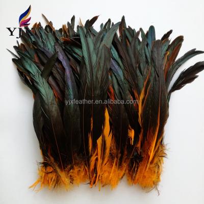 China DIY Feather Material 30-35cm Wholesale Price Long Dyed Grayish Chicken Tail Feathers for sale