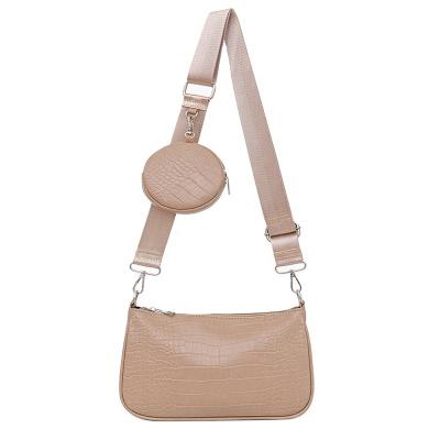 China Hot Selling High Quality Small Cross - Body Bag For Women PU Stone Leather Pattern Leather Strap Nylon Messenger Bag Handbags Purses With Coin Purse for sale