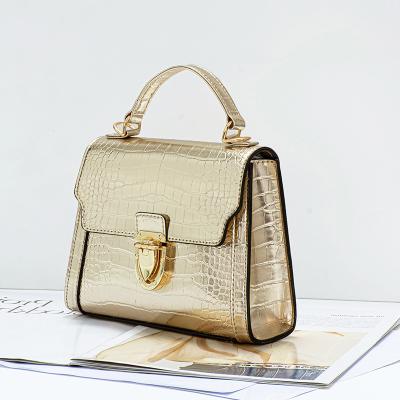 China Newest High Quality Small Cross - Body Bag For Women Messenger Bag Ladies Handbags Chain Totes PU Crocodile Pattern Metal Strap Custom Logo for sale