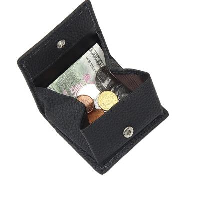 China New Fashionable Women's Coin Pouch Button Closure Light Leather Real Square Shaped Change Mini Wallet Cash Purse 12 Colors for sale