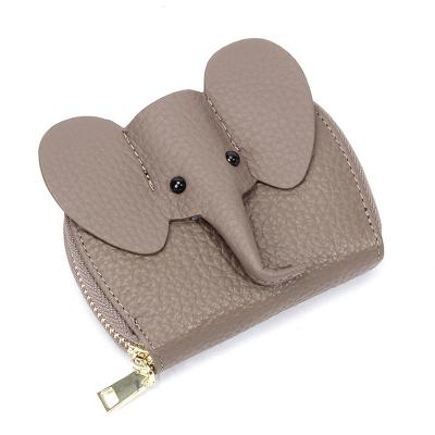 China No New Women Small Wallet Genuine Leather Cute Elephant Shape Design 10 Slots Zips Around Credit Card Holder Fashion Coin Purse for sale