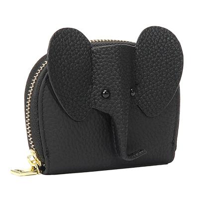 China No Genuine Leather Wallet For Women Cute Elephant Shape Design 10 Slots Zip Around Credit Card Holder Fashion Coin Purse Wholesale for sale