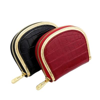 China Stone Cheap Women's Credit Card PU RFID Price Pattern Stone Zipper Around Small Wallet Coin Cash Purse Wholesale for sale