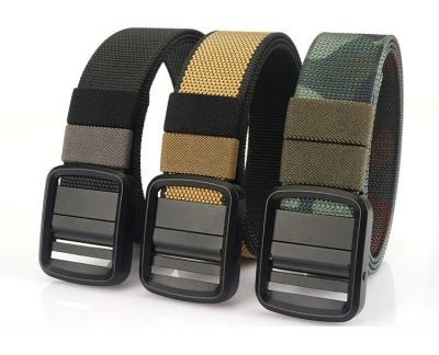 China Durable Mens Golf Belt With Rotatable Metal Buckle 3.8cm Double Strap Adjustable Nylon Fabric Belt Color Design for sale