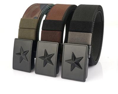 China New Metal Durable Rotatable Nylon Belt Buckle Belt Double Sided Color Webbing Golf For Men Fashion Cloth Belt Casual Accessory for sale