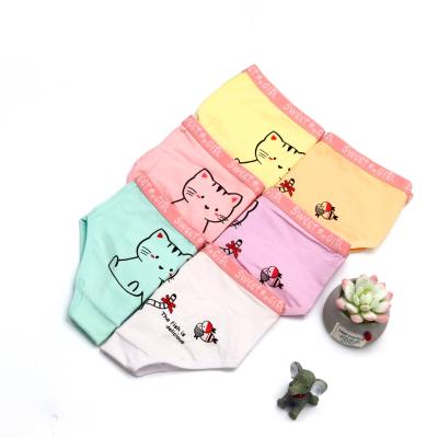 China Factory wholesale fashion youngest girl breathable cotton printed panties comfortable cute cartoon printed underwear women cotton briefs for sale