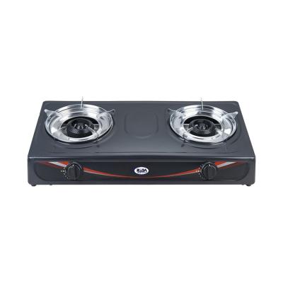 China Best Cold Commercial Chinese Sheet Metal Painting Body Table Top 2 Burner Good Quality Cooking Style Gas Stove for sale