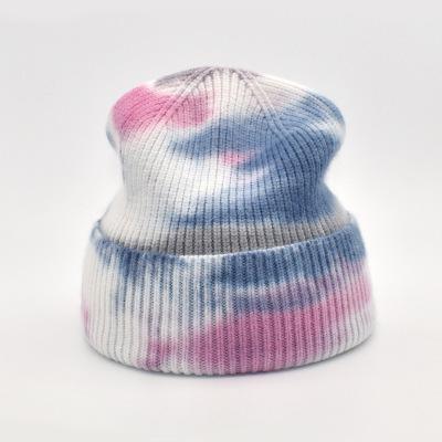 China JOINT Hot Selling Stylish Multi Color Tie Dye Winter Hats Warm Beanie Designer Knit Hats Luxury Advantage for sale