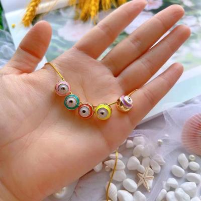 China TRENDY Brass Gold Plated Enamel Multicolor Bead For Jewelry Making for sale