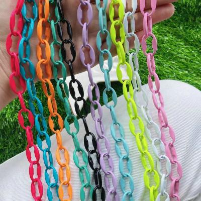 China Various Colors Enamel Oval Brass Chains Environmental Friendly For Bracelet Necklace Anklet Chain Jewelry Making for sale