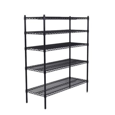 China Customization Single Sided Light Duty Tier Rack Stainless Steel Wire Mesh Shelves For Living Room for sale