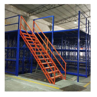 China Corrosion Protection Warehouse Mezzanine Shelf Metal Stair Mezzanine Shelf Industrial Warehouse Storage System for sale