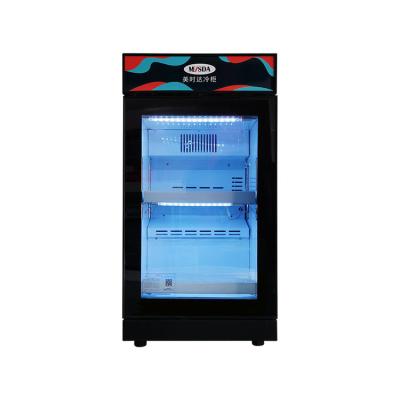 China New Single-temperature Small 68L Door Custom Glass Beverage Drinks Display Fridge with CE for sale