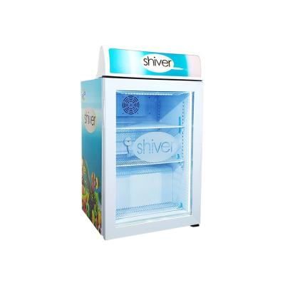 China Single-temperature Meisda 98L Modern Deli Ice Cream Display Desktop Freezer with Shop Glass Sticker for sale