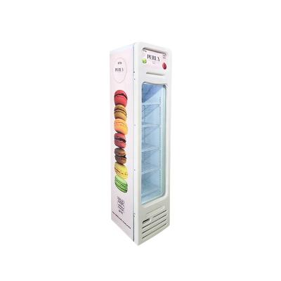 China 105L Single-Temperature OEM ODM Single Glass Door Cake Ice Cream Upright Slim Freezer With Sticker CE ETL for sale