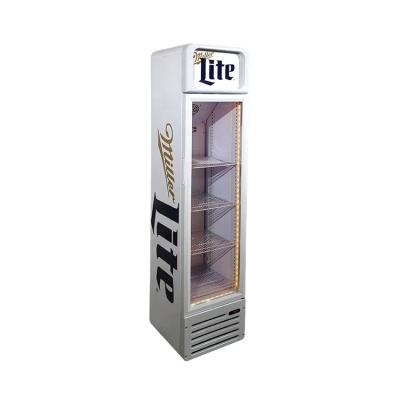 China Meisda 135L Straight Glass Door Large Capacity Commercial Display Refrigerator With Custom HD Sticker for sale