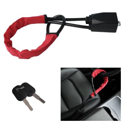 China Chrome molybdenum alloy steel C- FARBIN Car Antitheft Locking Devices Car Steering Wheel to Seat Belt Lock Anti Theft Strips Lock Universal Cross Key 2 Keys for sale