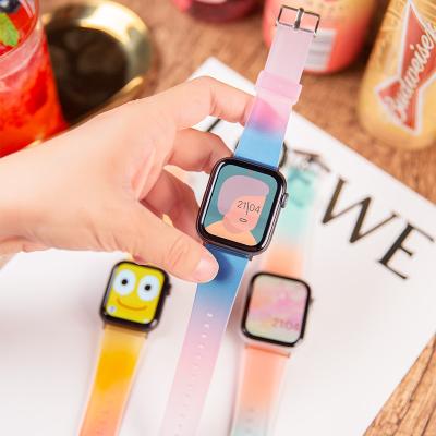 China Flexible Wish Hot Selling Apple Watch 44 Mm Bands Smart Watch Strap t500 Watch Bands Apple Silicone Strap for sale