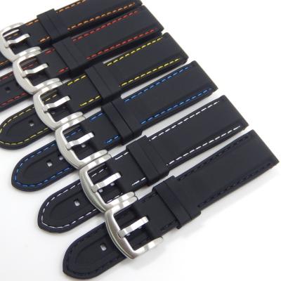 China Amazon Hot Selling 18/20/22/24mm Classic Hot Sale Watch Band Silicone Black Quick Watchband for sale