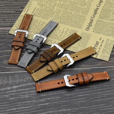 China Hot Sale Flexible Smart Watch Amazon Watch Band Men's Genuine Leather BRACELET Leather Band 18MM 20MM 22mm 24MM 26MM for sale