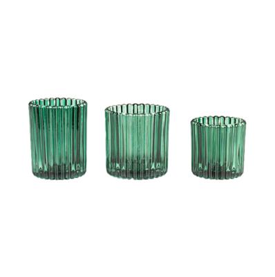 China Durable 3 Grade Unique Multi Wall Double Wall Morden Color Cylinder Luxury Embossed Crystal Glass Candle Holder Cup For Home Decor for sale