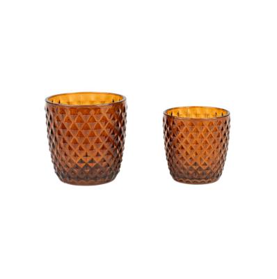 China Durable Factory Price 2 Pcs New European Clear Glass Jar Tealight Candle Holder Votive Candle Cup For Home Decor Dining Party for sale