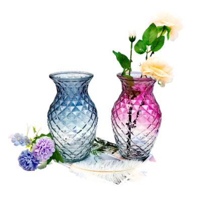 China Unique Design China Professional Manufacturer Cheap Nordic Simple Colored Glass Flower Vase For Living Room Home Decor for sale