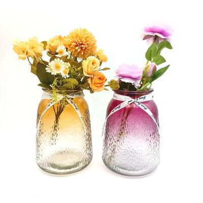 China Factory Price Unique Modern European Design CIA Flower Table Multicolor Glass Vase For Home Decor For Gift For Office Decoration for sale