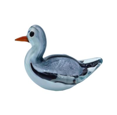 China China Handmade Art Europe Folk Art Murano Seagull Blown Glass Ornament Colored Glass Figurine Craft Bird Home Decoration For Business Gift for sale