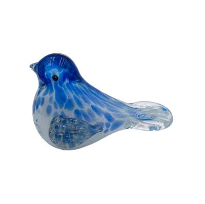 China China Factory Price Wholesale Romantic Glass Blue Bird Murano Handmade Art Glass Animal Ornament for Home Decoration for Wedding Decor for sale