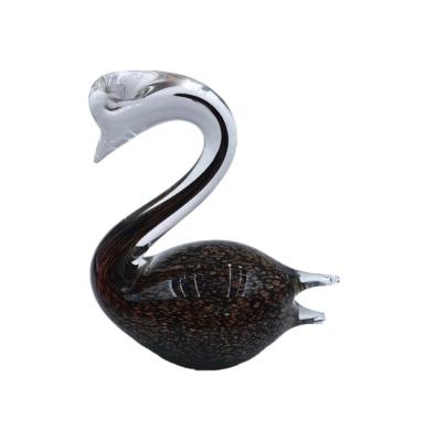 China China Wholesale Customized Size Swan Glass Crafts Easter Handmade Murano Glass Animal Art Sculpture Bird For Home Decoration for sale