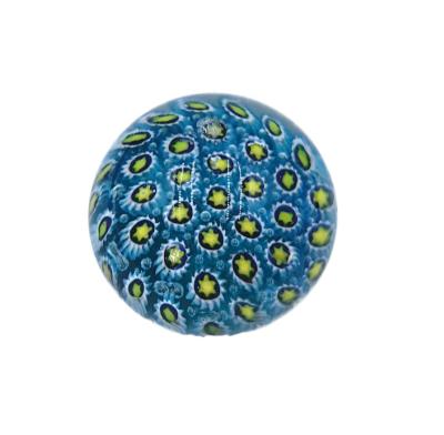 China Hot selling handmade colorful china murano glass ball millefiori flower ball paperweight for garden decoration for gift for sale