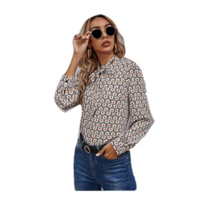 China 2021 Women's Vintage Turn-Down Collar Blouse Breathable Long Sleeve Street New Casual Short Shirt Button Tops And Blouses For Women for sale