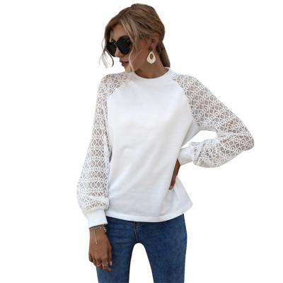 China New Arrivals Breathable Lace Up Loose Women Top Fashion Shirts Long Sleeve Casual T Shirt Women Clothing for sale