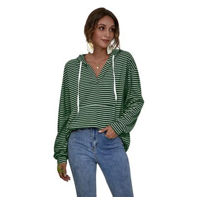 China Fashion Simple Solid Color Camouflage Striped Drawstring Zipper Dress Hoodie Women's Breathable Sweater for sale